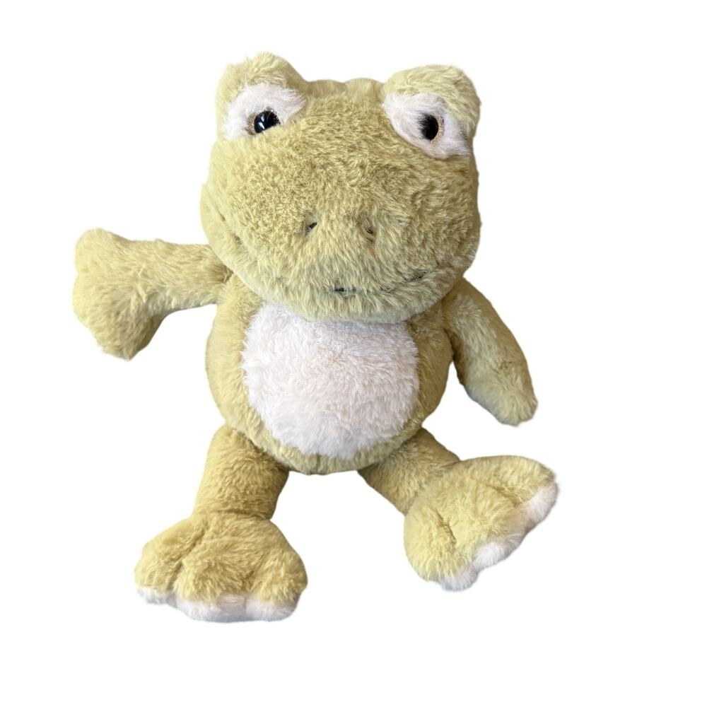 burton+BURTON Plush Frog Stuffed Animal Soft Green White Belly‎ 14" Toy All Ages